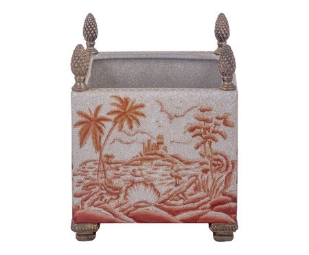 Vaso Quadrado em Porcelana Armênio Vermelho | Westwing