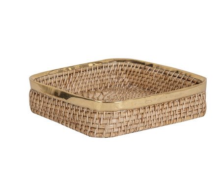 Jogo de Cesto Natural Dourado | Westwing