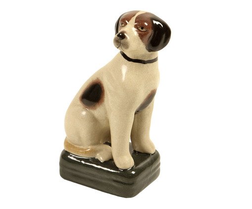 Adorno Cachorro Pintado em Porcelana Bege - 21X8X8cm, Bege | WestwingNow