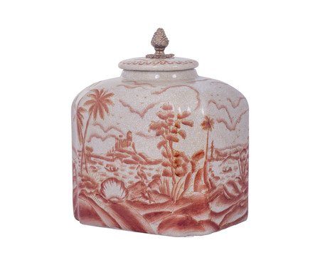 Pote em Porcelana Filos Vermelho | Westwing