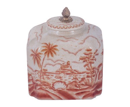 Pote em Porcelana Filos Vermelho | Westwing