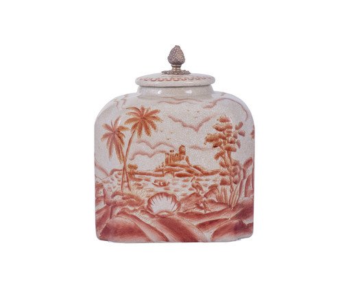 Pote em Porcelana Filos Vermelho, Vermelho | WestwingNow