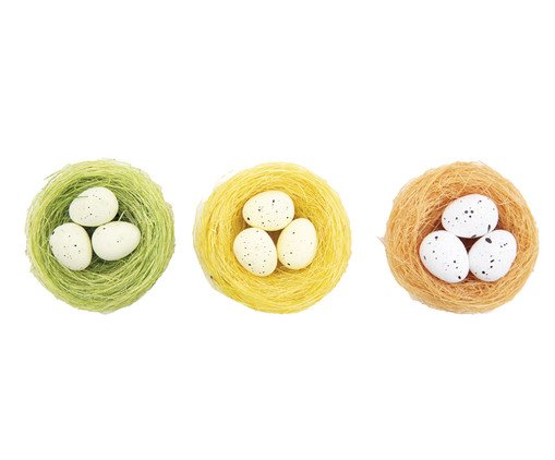 Trio de Ninhos com Ovos Colorido, green | WestwingNow