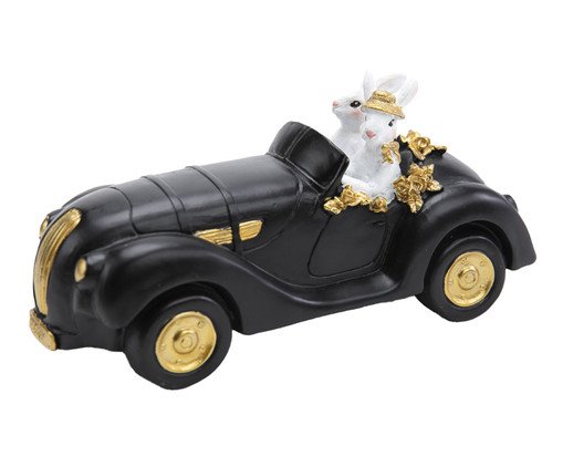 Coelho em Resina Dirigindo Carro Black Label, black | WestwingNow