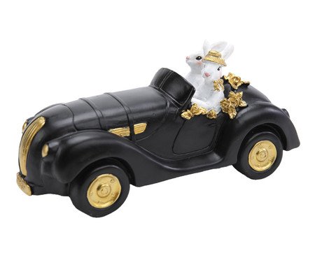 Coelho em Resina Dirigindo Carro Black Label | Westwing