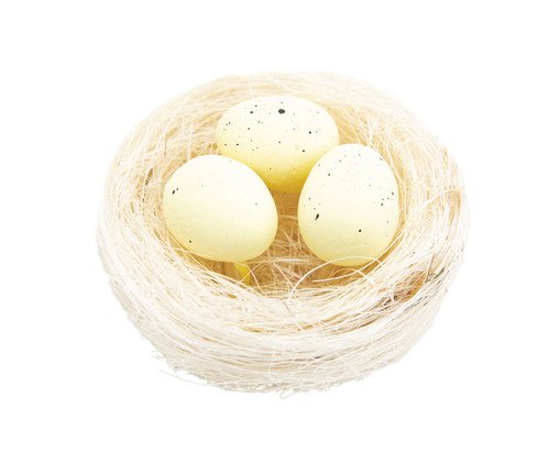 Ninho Decorativo com Ovos Amarelo, beige | WestwingNow