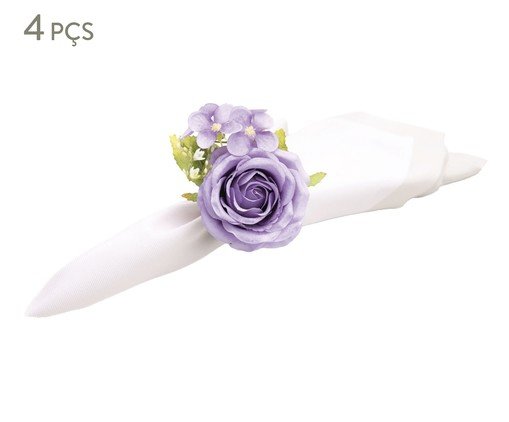 Jogo de Porta-Guardanapos Hortênsias e Rosa, lilac | WestwingNow