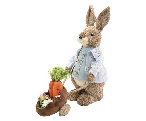 Coelho com Carrinho de Mão Happy Sunday, beige | WestwingNow