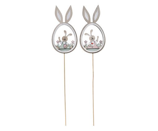 Jogo de Picks Ovo e Coelho, pink | WestwingNow