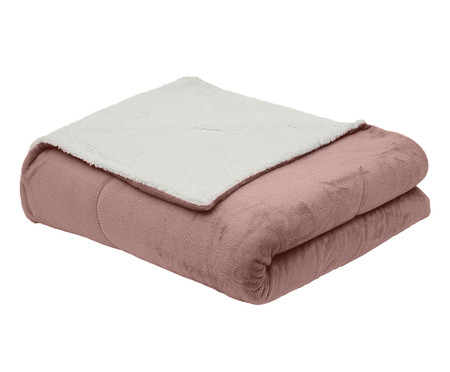 Cobertor Plush Sherpa Rosa Tule