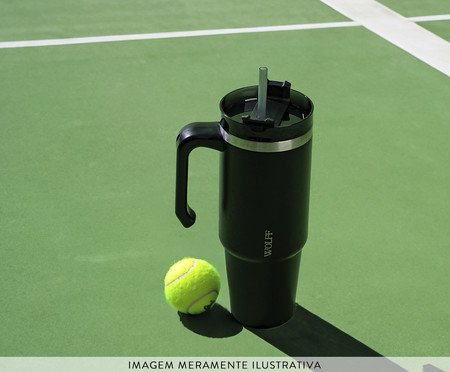 Caneca Térmica com Parede Dupla Slimterm Preta | Westwing