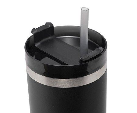 Copo Térmico com Parede Dupla Slimterm Preto | Westwing