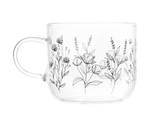 Caneca Flor Resistente Ao Calor, Transparente | WestwingNow