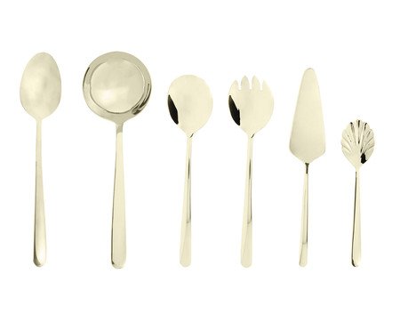 Faqueiro Viena com Caixa Litografada em Aço Inox Champanhe Fosco l | Westwing