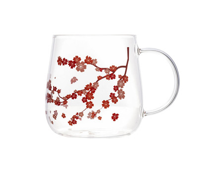 Caneca com Tampa e Colher Sakura | Westwing