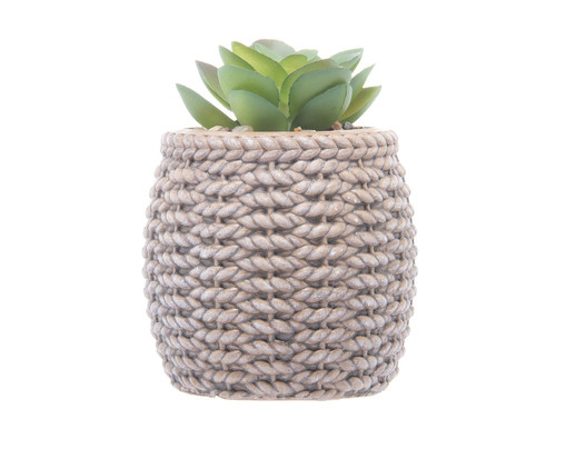 Cachepot Sisal com Suculenta II, marrom | WestwingNow