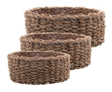 Jogo de Cestas Redondas Wolff em Fibra Natural | Westwing