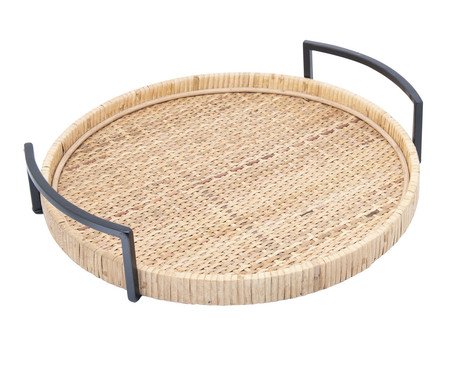 Bandeja Redonda com Alça Bali em Fibra Natural I | Westwing
