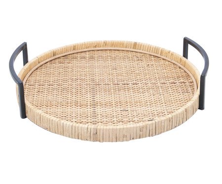 Bandeja Redonda com Alça Bali em Fibra Natural I | Westwing