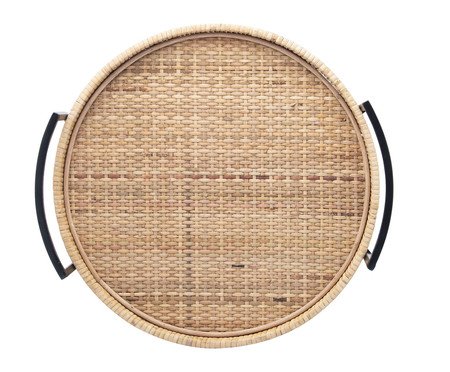 Bandeja Redonda com Alça Bali em Fibra Natural I | Westwing