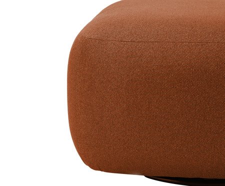 Poltrona Giratória com Puff Giratório Goma em Linhão Terracota | Westwing
