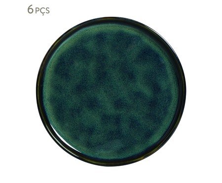 Jogo de Pratos para Sobremesa Bio Oceano Azul