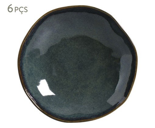 Jogo de Pratos Fundo Orgânico Oceano Azul, Azul | WestwingNow