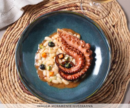 Jogo de Pratos Fundo Orgânico Oceano Azul | Westwing