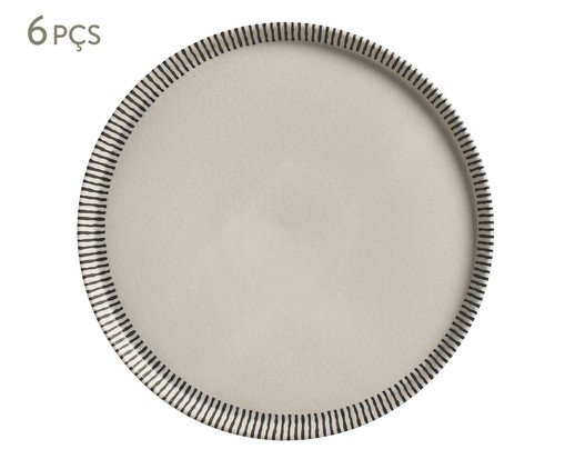 Jogo de Pratos para Sobremesa Neo Pulse Geométrico, Bege | WestwingNow