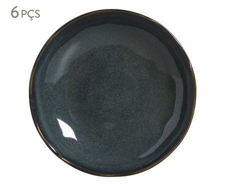 Jogo de Pratos Fundo Bio Oceano Azul - 22,5cm