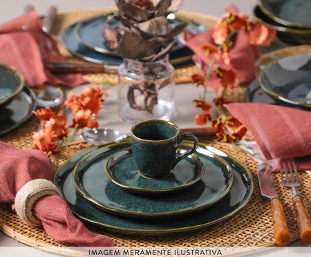 Jogo de Pratos Raso Orgânico Oceano Azul | Westwing