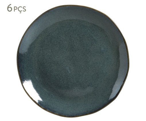 Jogo de Pratos Raso Orgânico Oceano Azul, Azul | WestwingNow