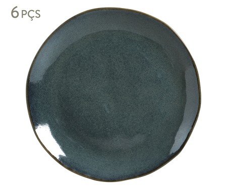 Jogo de Pratos Raso Orgânico Oceano Azul | Westwing