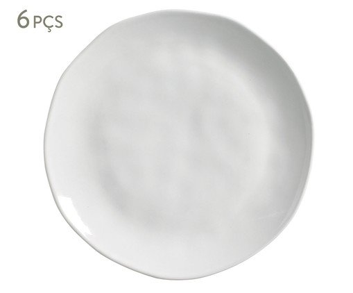 Jogo de Pratos Raso Orgânico New White, Branco | WestwingNow