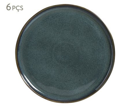 Jogo de Pratos Raso Bio Oceano Azul - 27,5cm