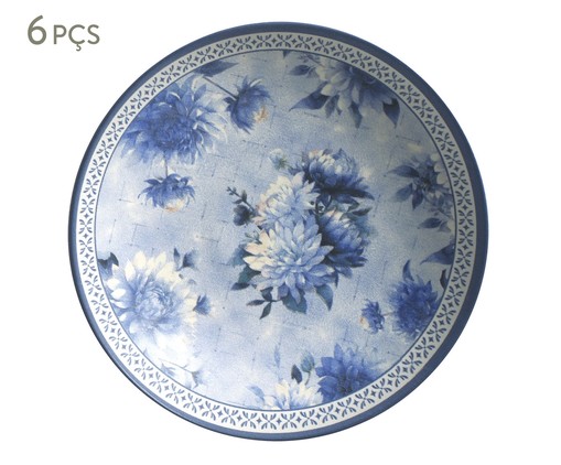Jogo de Pratos Fundo Coup Stoneware Blume, Azul | WestwingNow