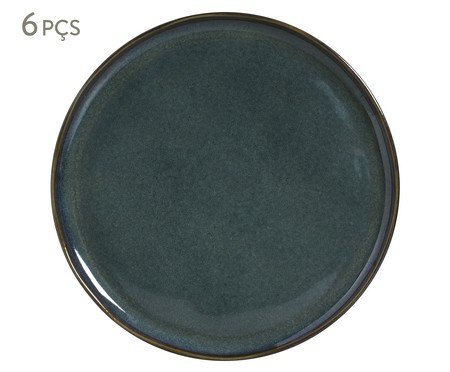 Jogo de Pratos Raso Bio Oceano Azul | Westwing