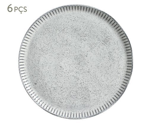 Jogo de Pratos Raso Linhas Echo Branco, Azul | WestwingNow