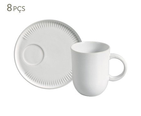 Jogo de Canecas Coup Stoneware com Pires New White