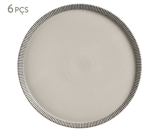 Jogo de Pratos Raso Neo Pulse Geométrico, Bege | WestwingNow