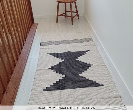 Tapete Artesanal Multiuso Cru com Preto | Westwing