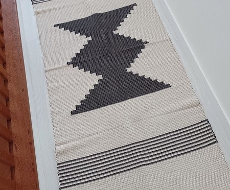 Tapete Artesanal Multiuso Cru com Preto | Westwing