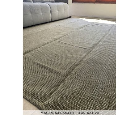 Tapete Artesanal Clássico Duplo Verde Liso | Westwing