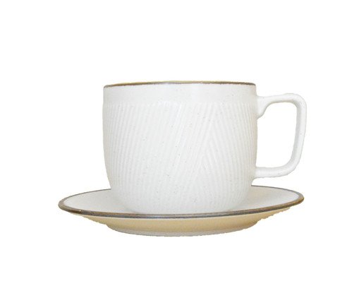 Xicara com Pires Talita em Porcelana, Branco | WestwingNow