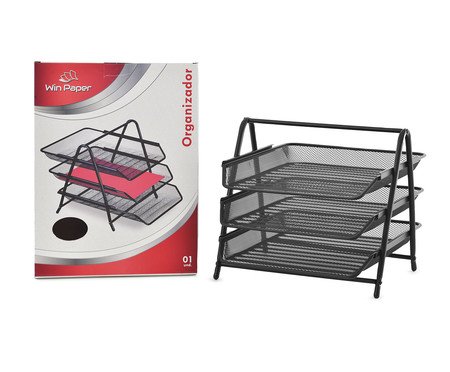 Organizador de Documentos Hor Triplo Office Preto | Westwing