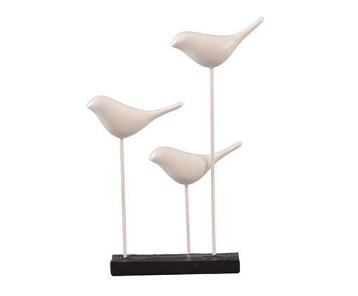 Adorno Decorativo 3 Birds em Resina, Branco | WestwingNow