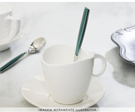 Jogo de Colheres para Café Glamour Verde Tiffany | Westwing
