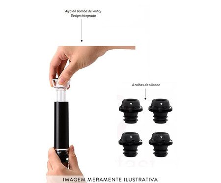 Jogo de Tampas e Bomba A Vácuo para Vinhos | Westwing