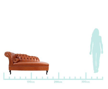 Chaise Longue em Couro Legítimo Samartim - Caramelo | Westwing
