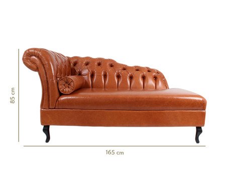 Chaise Longue em Couro Legítimo Samartim - Caramelo | Westwing